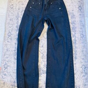 pistola High-Rise Wide-Leg Jeans in Dark Blue